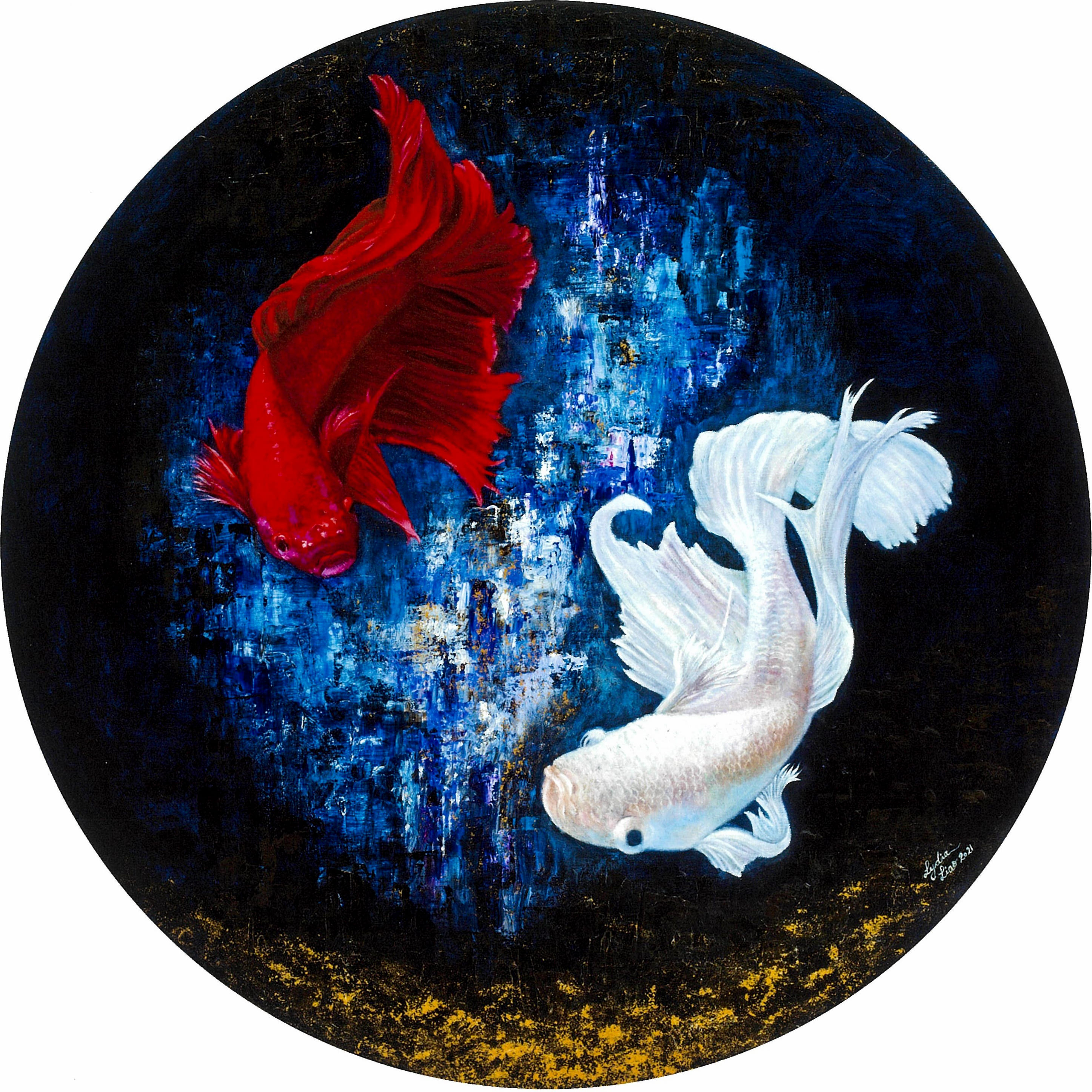 11-廖菀貞【入選】游刃有魚　90×90cm